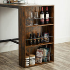 Bartafel - Keukentafel - Eettafel - Met 3 open vakken - 110 x 60 x 100 cm - Bruin