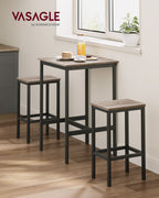 Bartafel – met 2 stoelen – keuken – greige gevlekt-inktzwart