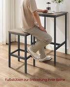 Bartafel – met 2 stoelen – keuken – greige gevlekt-inktzwart