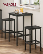 Bartafel met 2 stoelen – keuken – ebbenhout zwart-inktzwart