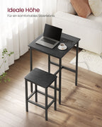 Bartafel met 2 stoelen – keuken – ebbenhout zwart-inktzwart