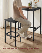 Bartafel met 2 stoelen – keuken – ebbenhout zwart-inktzwart