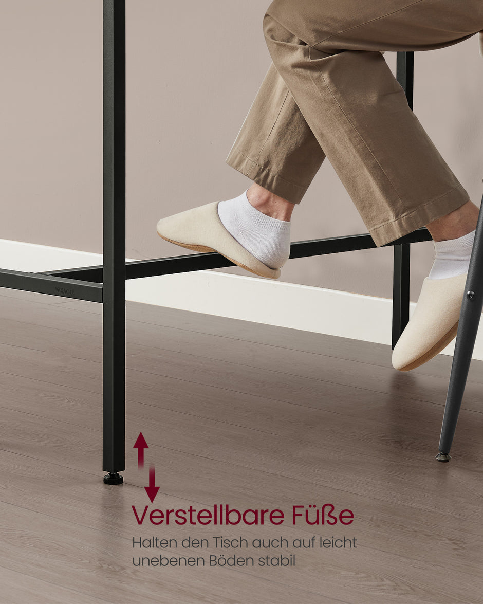 Bijzettafel rechthoekig – Met laadstation – Flexibele lade – Asbruin en staal