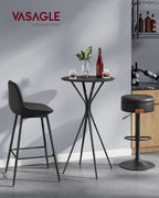 Bartafel met metalen frame 60 x 60 x 105 cm inktzwart-matzwart