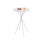 Bartafel met metalen frame 60 x 60 x 105 cm wolkwit-mat wit