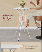 Bartafel met metalen frame 60 x 60 x 105 cm wolkwit-mat wit