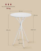 Bartafel met metalen frame 60 x 60 x 105 cm wolkwit-mat wit