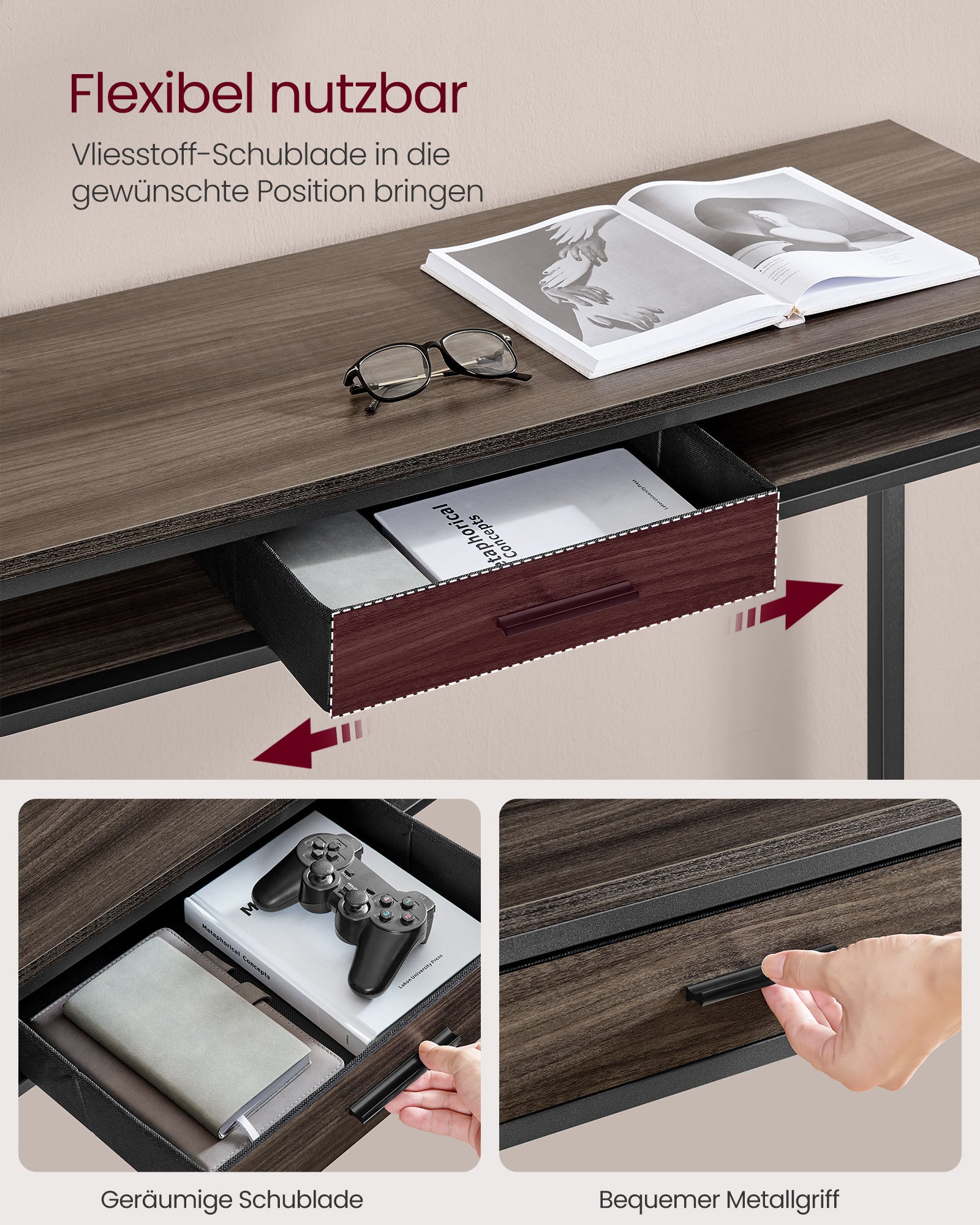 Bartafel Met Lade 40 X 120 X 104,6 Cm Asbruin