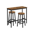 Bartafelset – met 2 barkrukken – vintage bruin-zwart