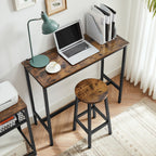 Bartafelset – met 2 barkrukken – vintage bruin-zwart