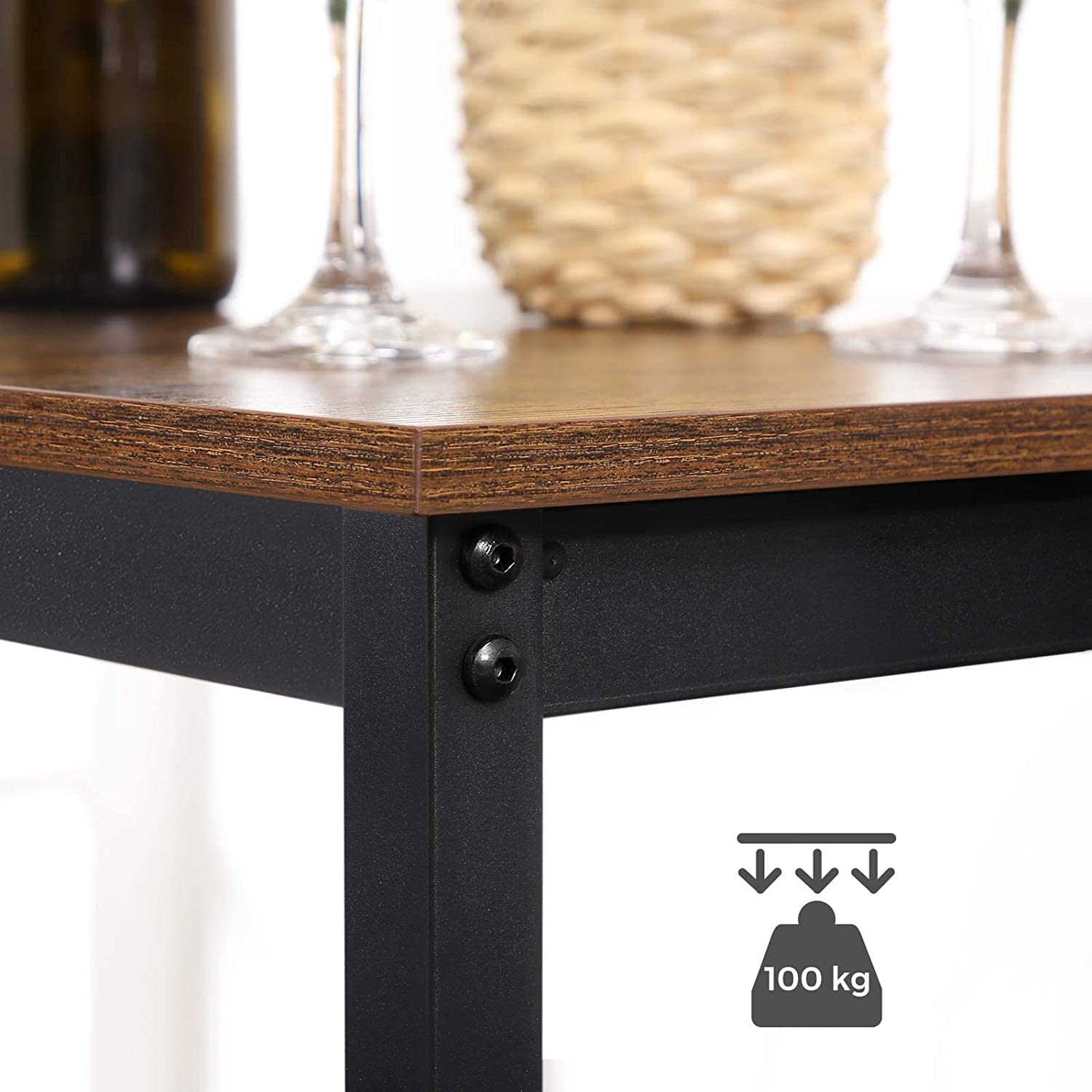 Bartafel - Hoge keukentafel - 60 x 60 x 92 cm - Stalen frame