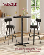 Bartafel – Rond – 60 x 60 x 104,5 cm – Ebbenhoutzwart