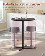 Bartafel – Rond – 60 x 60 x 104,5 cm – Ebbenhoutzwart