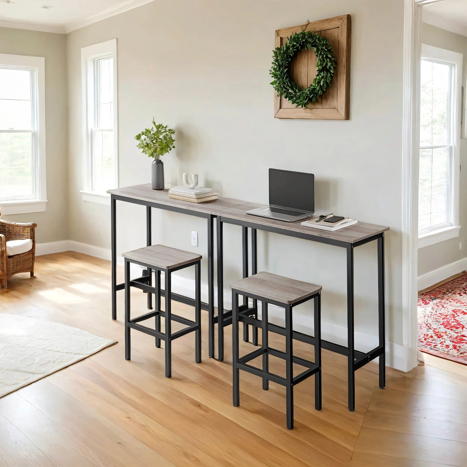 Bartafel met 2 stoelen, bartafel met barkrukkenset, eetgroep