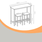 Bartafel met 2 stoelen, bartafel met barkrukkenset, eetgroep