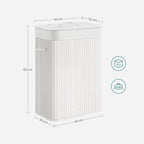 Wasmand – bamboe met katoenen zak – wit
