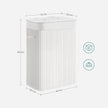 Wasmand – bamboe met katoenen zak – wit