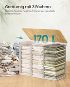 Wasmand met 3 compartimenten en uitneembare zak - Wit