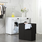 Wasmand - 142 L - Wassorteerder met aparte vakken - Zwart