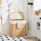 Wasmand - Met 3 vakken - Uitneembare zakken - Naturel