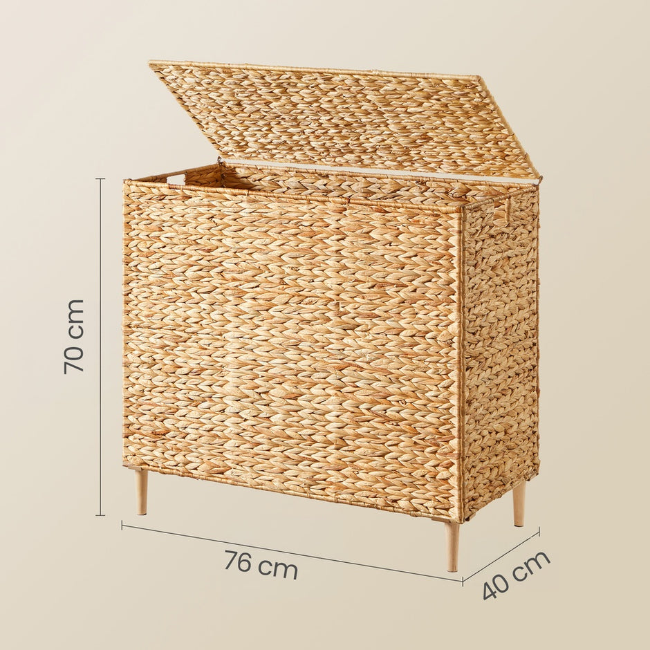 Wasmand - Met Meerdere Vakken en Deksel - Naturel - 76 x 40 x 70 cm