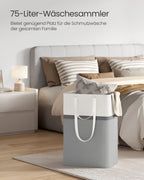 Wasmandenset 2x 75L met handvatten duifgrijs