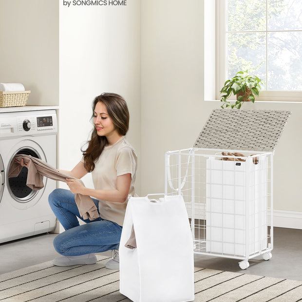 Wasmand – met 2 binnenzakken – wolkwit