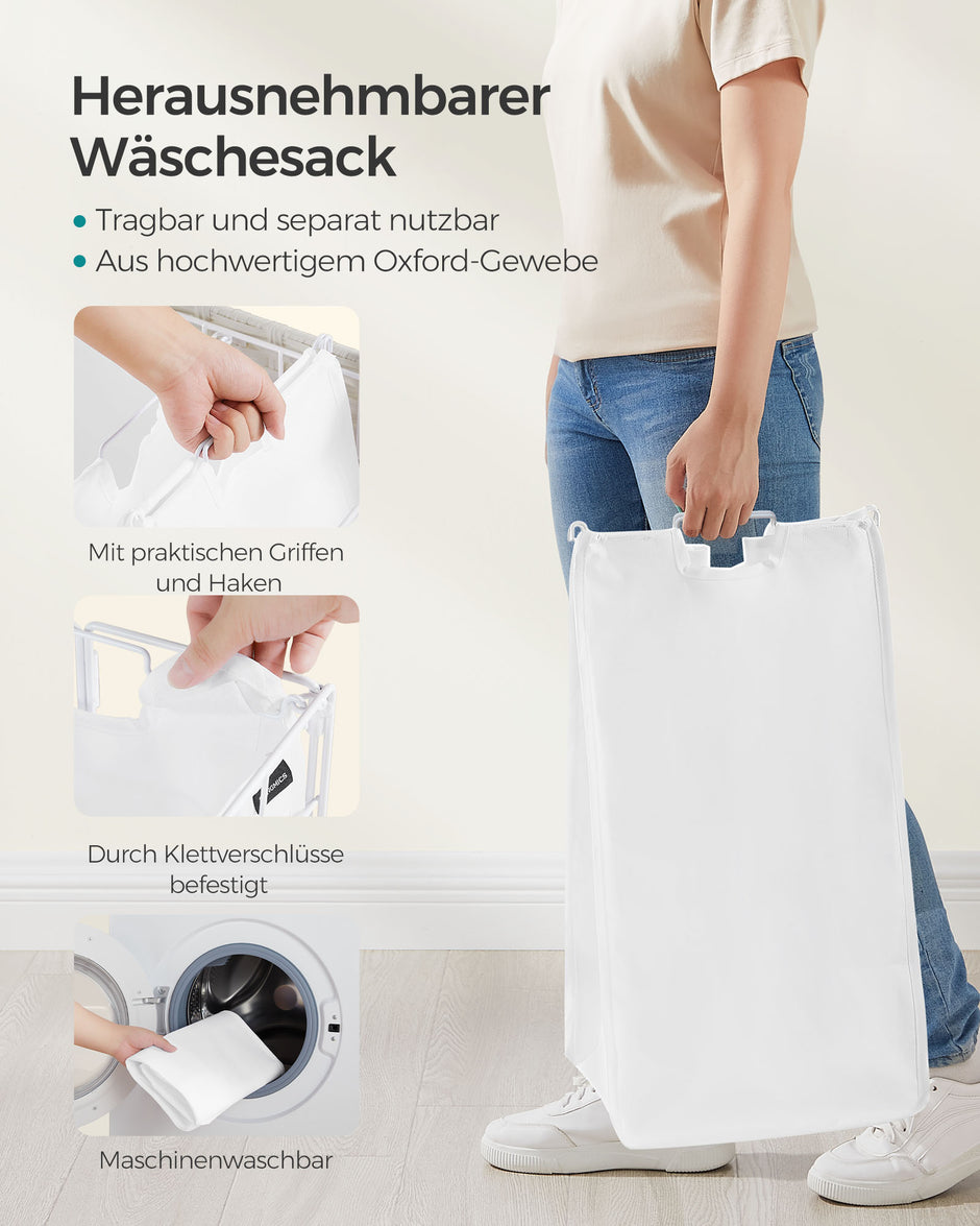 Wasmand – met 2 binnenzakken – wolkwit