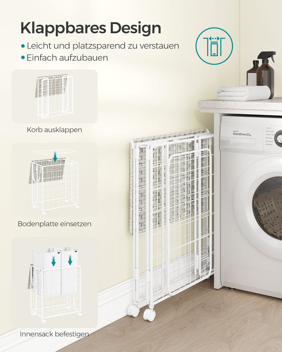 Wasmand – met 2 binnenzakken – wolkwit