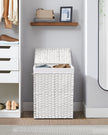 Wasmand met Deksel - 2 Vakken - 90 Liter - Handgeweven - Wit