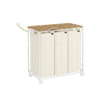 Wasmand op wielen – Stijlvol en praktisch – Naturel beige-crème wit