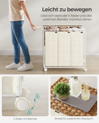 Wasmand op wielen – Stijlvol en praktisch – Naturel beige-crème wit