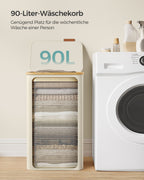 Wasmand 90 Liter met Uitneembare Waszak Crèmewit