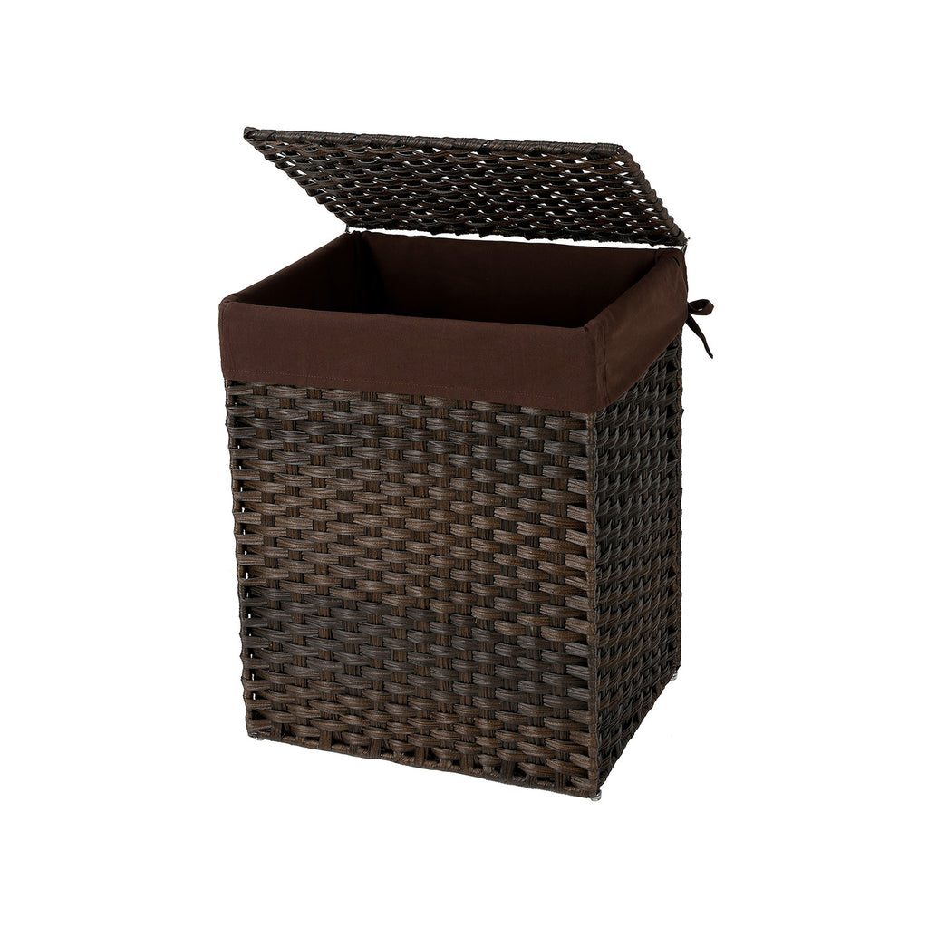 Wasmand – polyrotan – 90 L – bruin