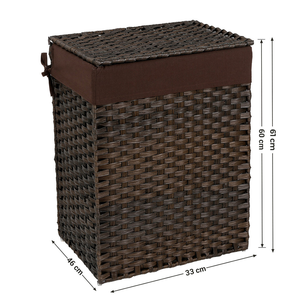 Wasmand – polyrotan – 90 L – bruin