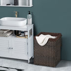 Wasmand – polyrotan – 90 L – bruin