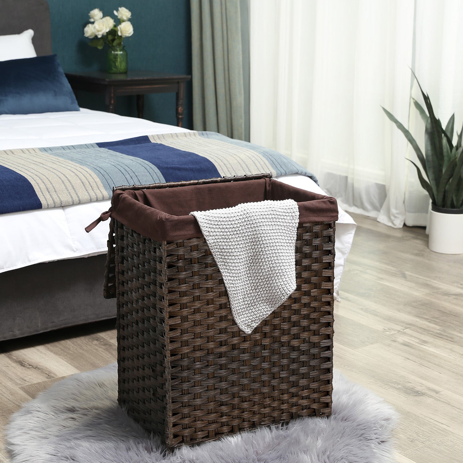 Wasmand met uitneembare voering – 90L – Waterdicht – Handgrepen voor draaggemak