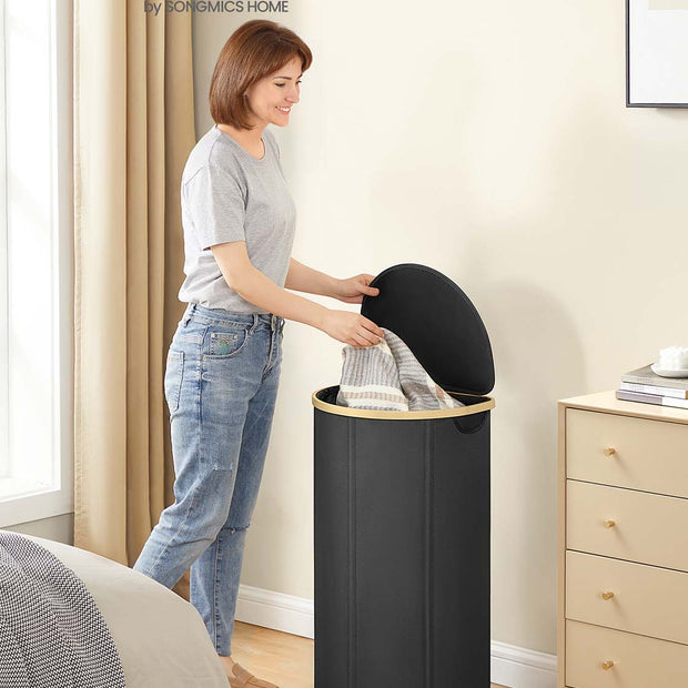 Wasmand met deksel – Met uitneembare tas – Oxfordstof