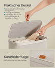 Wasmand - 39 x 22 x 75 cm - 65 liter - met deksel en handgrepen - uitneembare waszak - cappuccinobeige - max. belasting 10 kg
