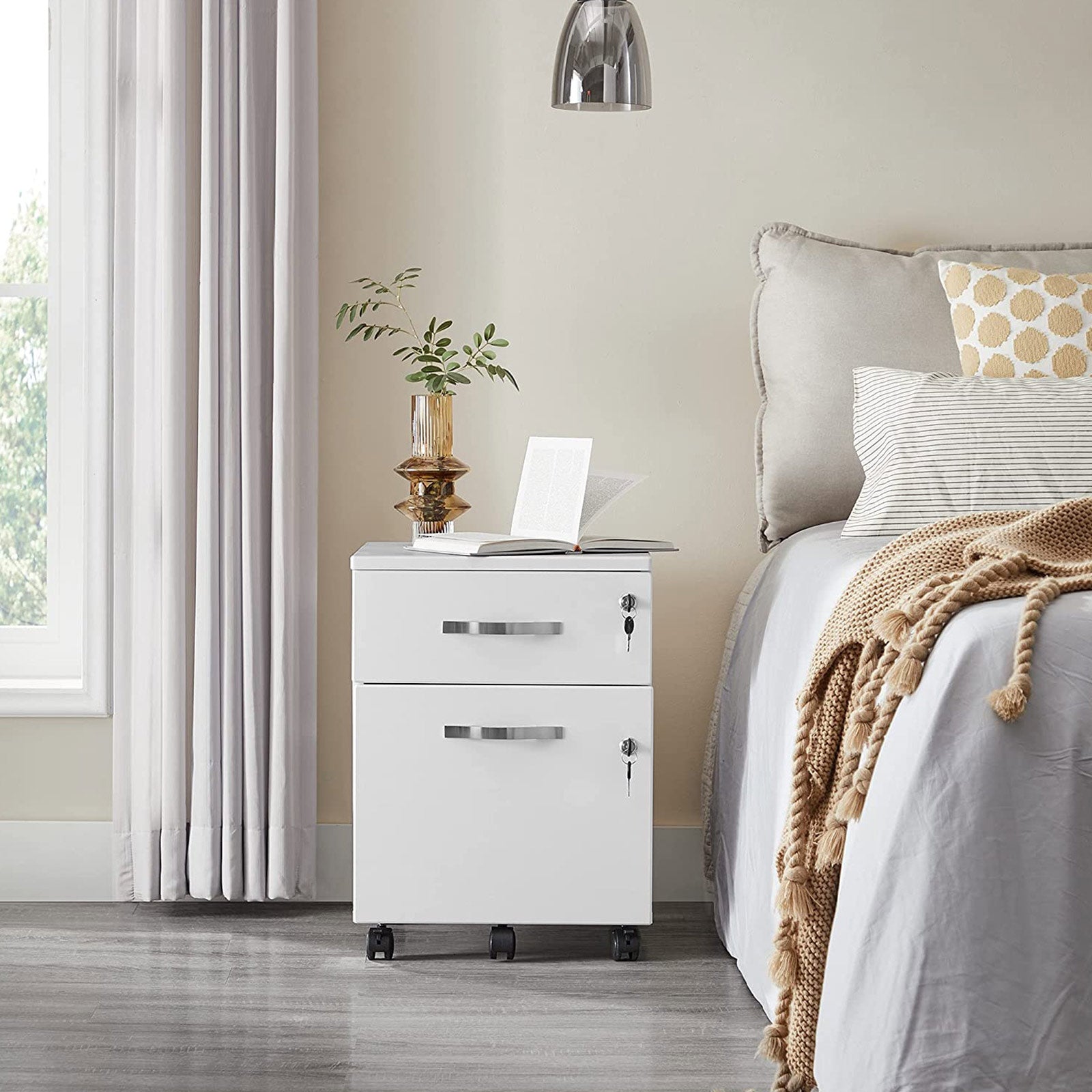 Rolcontainer 44 x 40 x 54,5 cm – Met wielen – Wit – Tot 50 kg draagvermogen