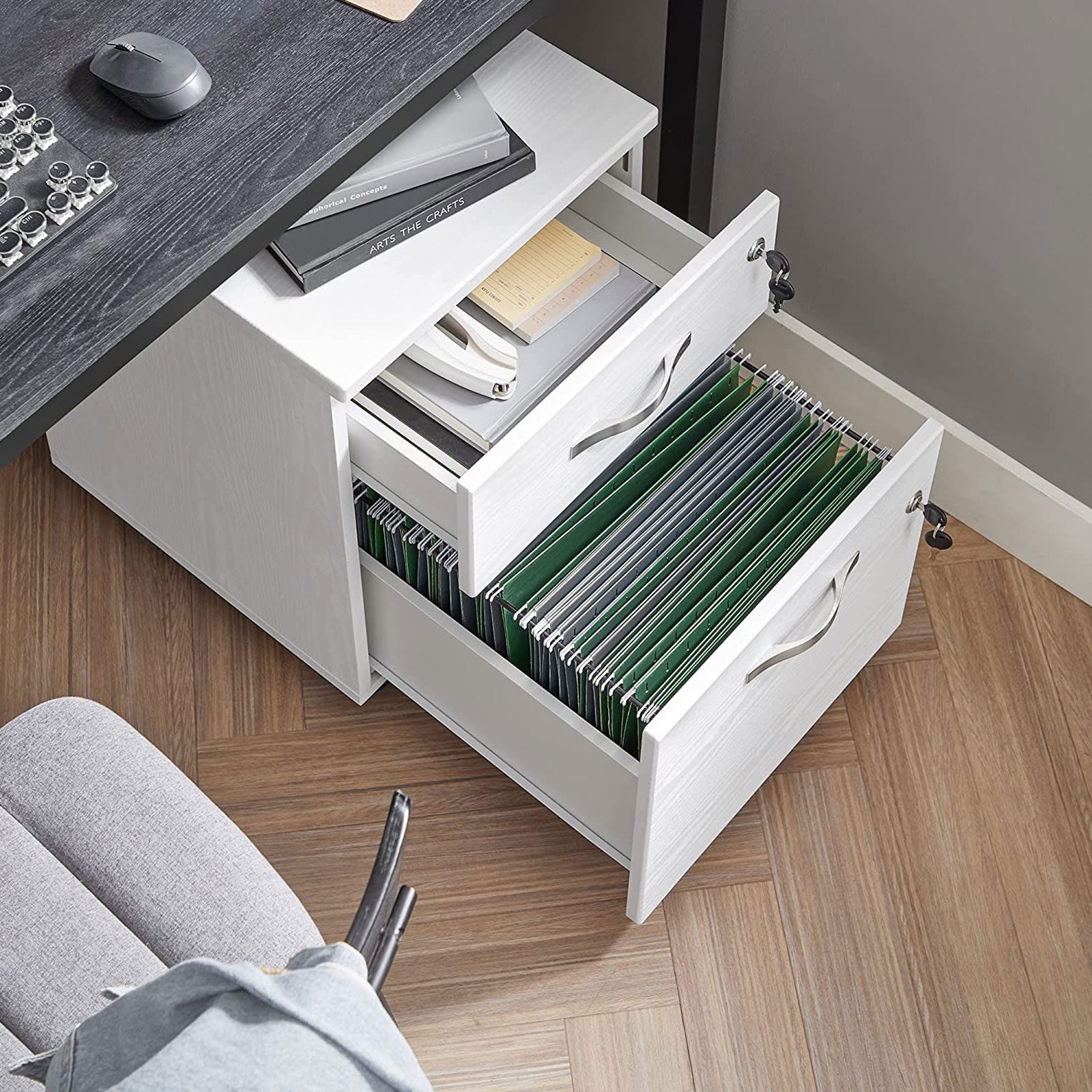 Rolcontainer 44 x 40 x 54,5 cm – Met wielen – Wit – Tot 50 kg draagvermogen