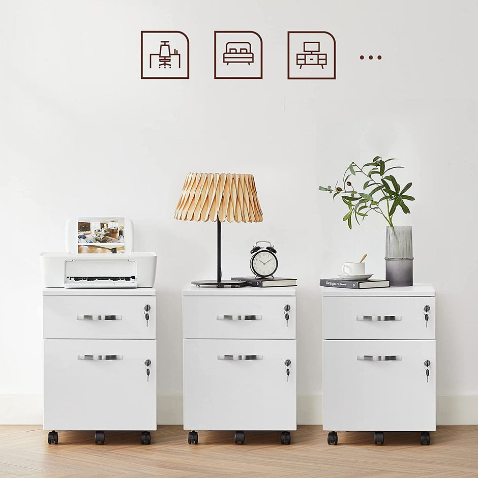 Rolcontainer 44 x 40 x 54,5 cm – Met wielen – Wit – Tot 50 kg draagvermogen