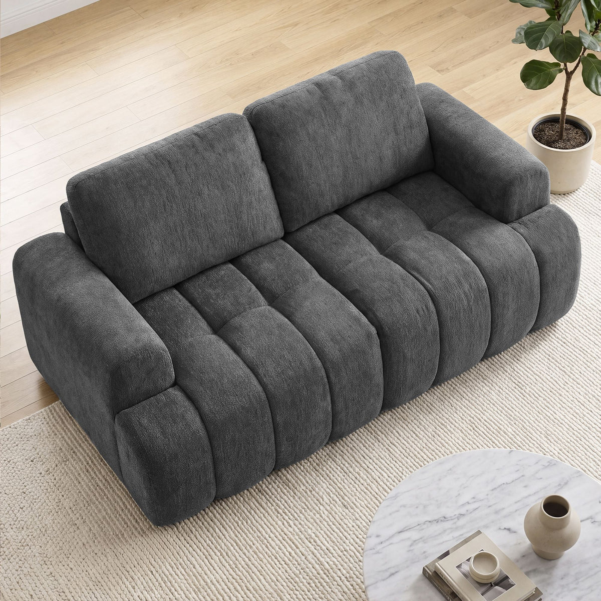 Modulaire Bank – Zonder Frame – Chenille – 176 x 92 cm – Loodgrijs