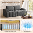 Modulaire Bank – Zonder Frame – Chenille – 176 x 92 cm – Loodgrijs