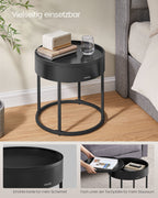 Ronde Salontafel Set Van 2 Vintage Bruin-Inktzwart