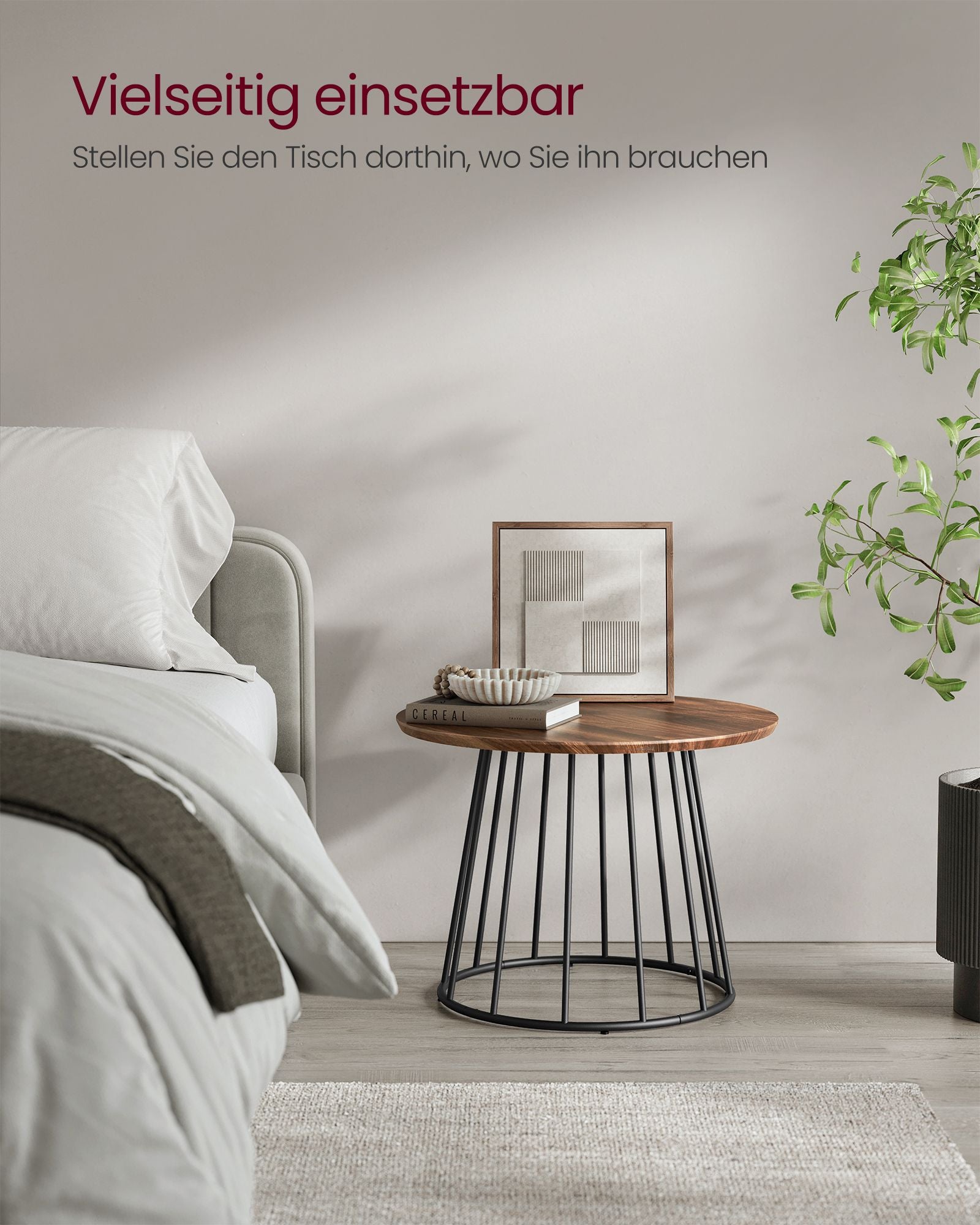 Salontafelset – Stalen Frame – Natuurlijke Walnootkleur