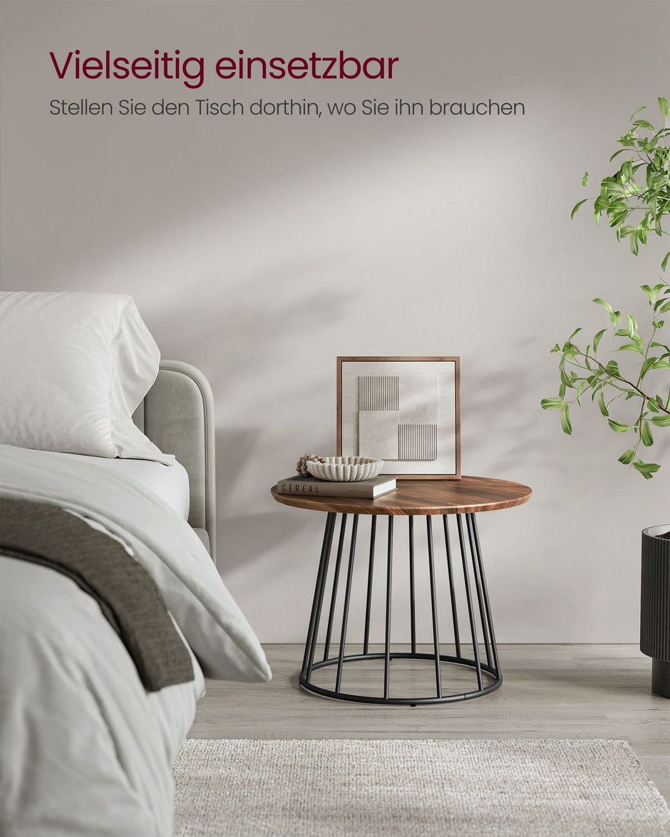Salontafelset – Stalen Frame – Natuurlijke Walnootkleur
