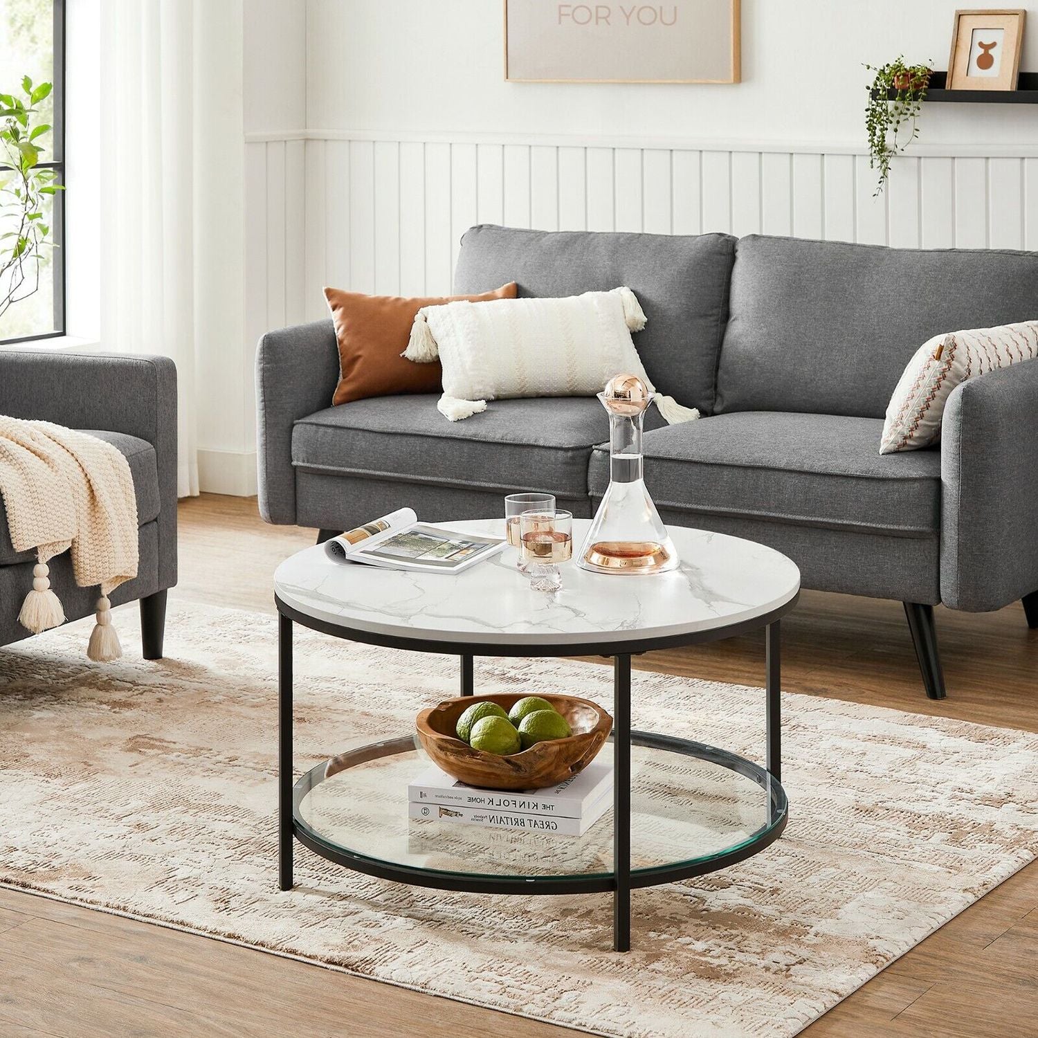 Salontafel Met 2 Planken Voor In De Woonkamer