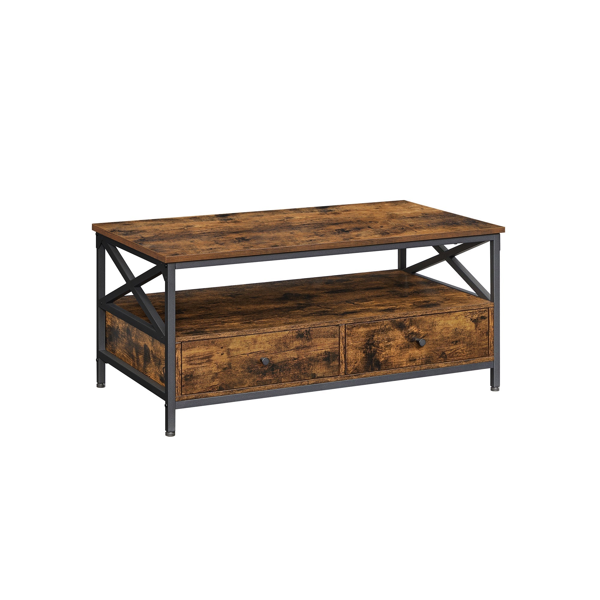 Salontafel - Woonkamertafel - Met 2 laden - 100 x 55 x 45 cm - Bruin