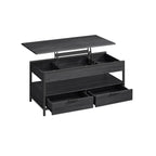 Salontafel – met lades – vintage bruin-inktzwart